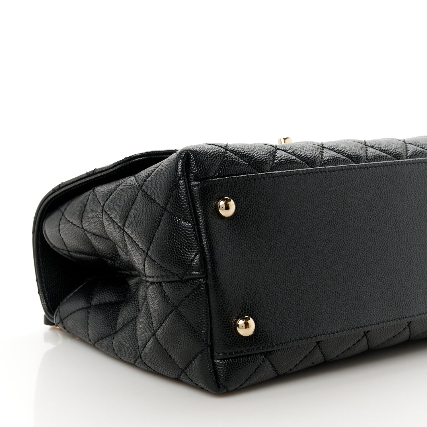Chanel Caviar Lizard Embossed Quilted Small Coco Handle Flap Black 10 of 12