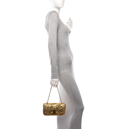 Celine Sequin Triomphe Chain Shoulder Bag Gold 2 of 9