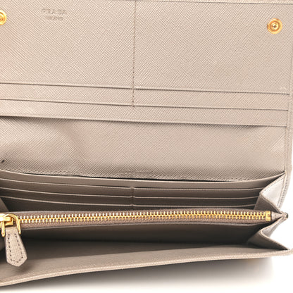 Prada Saffiano Metal Bar Continental Flap Wallet Argila 5 of 14