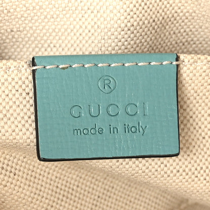 Gucci Straw Azalea Calfskin Woven Mini Horsebit 1955 Top Handle Bag Dusty Azure Black 6 of 9