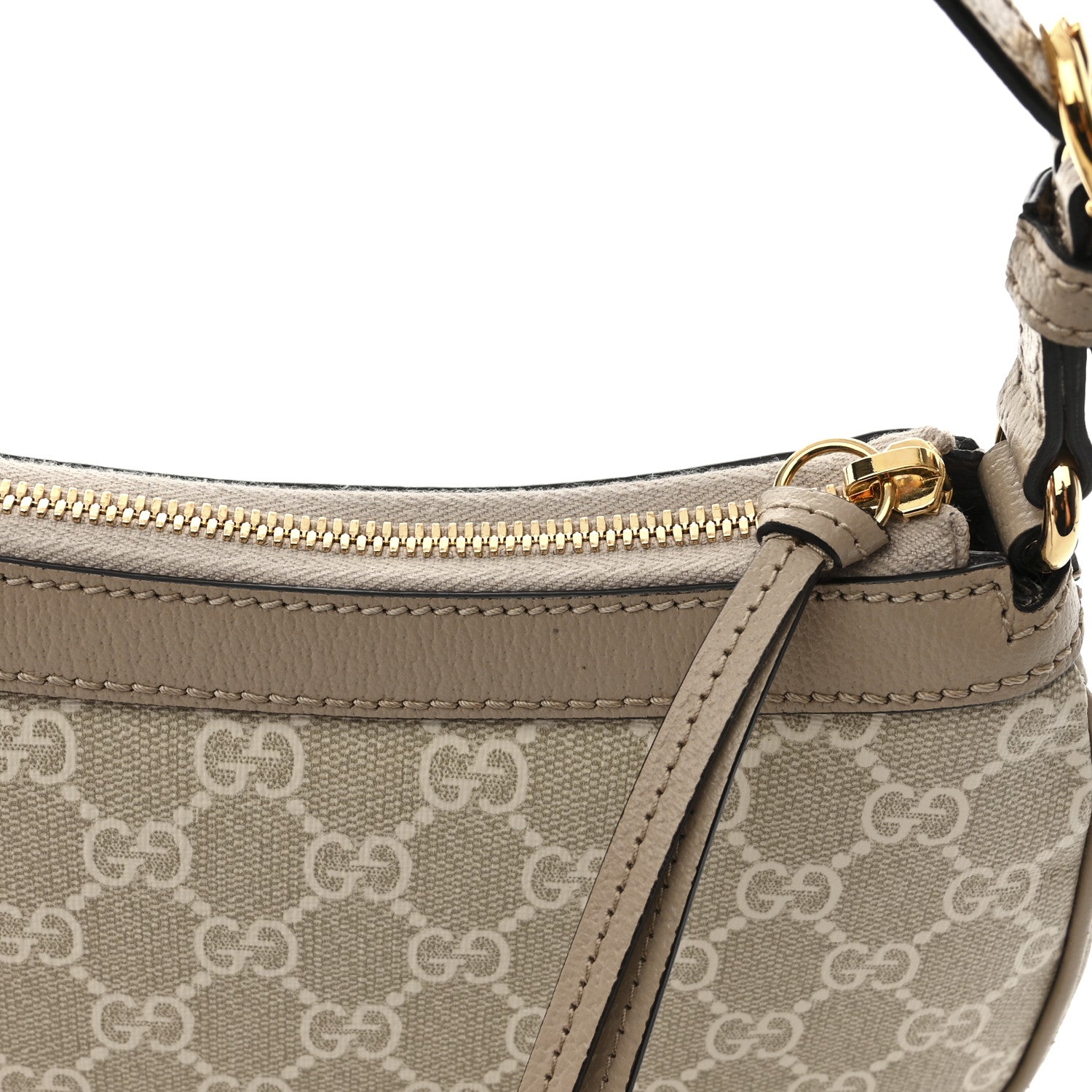 Gucci GG Supreme Monogram Textured Dollar Calfskin Small Ophidia Hobo Beige Mystic White Oatmeal 13 of 14
