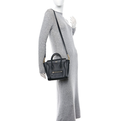 Celine Smooth Calfskin Nano Luggage Black 2 of 9