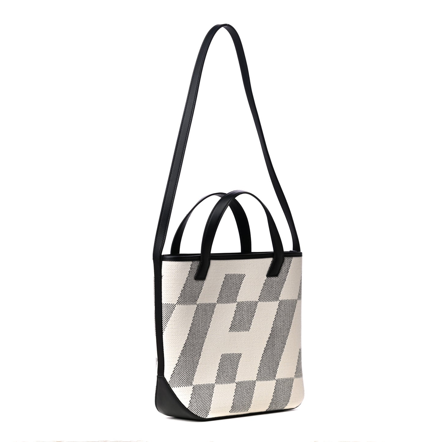 Swift H Canvas Cabas H En Biais 27 Black Ecru