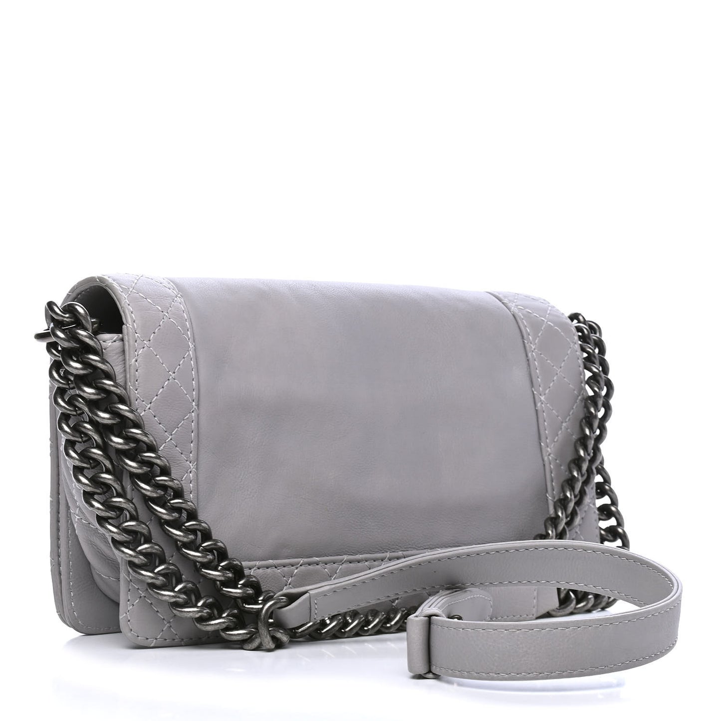 Calfskin Medium Boy Reverso Flap Grey