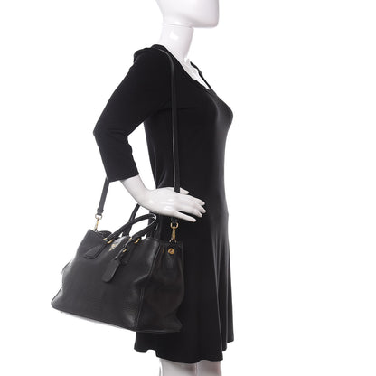 Prada Vitello Daino Tote Black 2 of 9