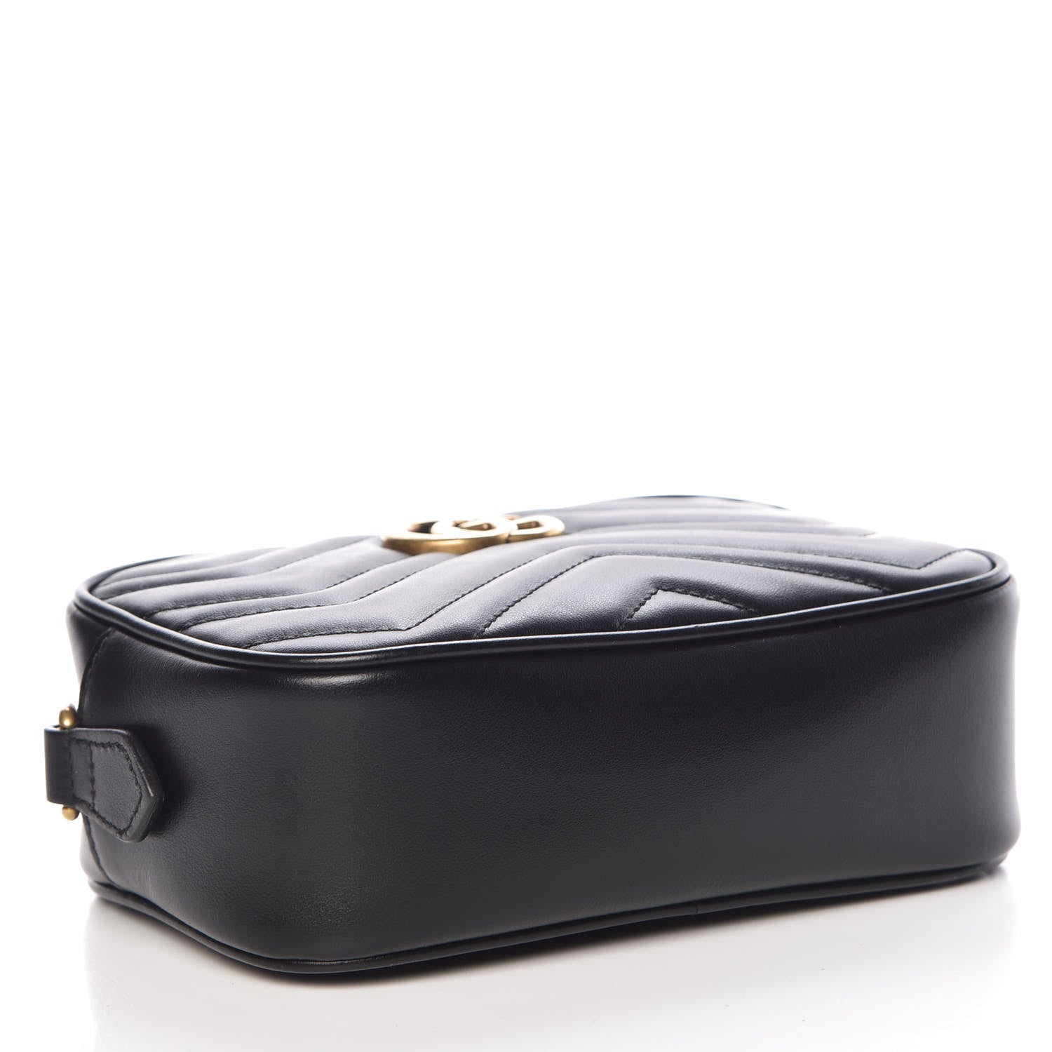 Gucci Calfskin Matelasse Mini GG Marmont Chain Shoulder Bag Black 4 of 10