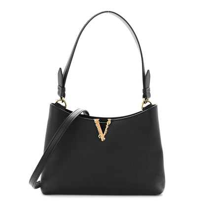 Versace Calfskin Small Virtus Hobo Black 1 of 9