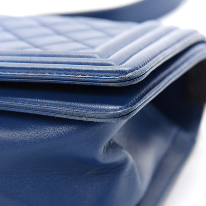Chanel Lambskin Quilted Medium Boy Flap Blue 12 of 13