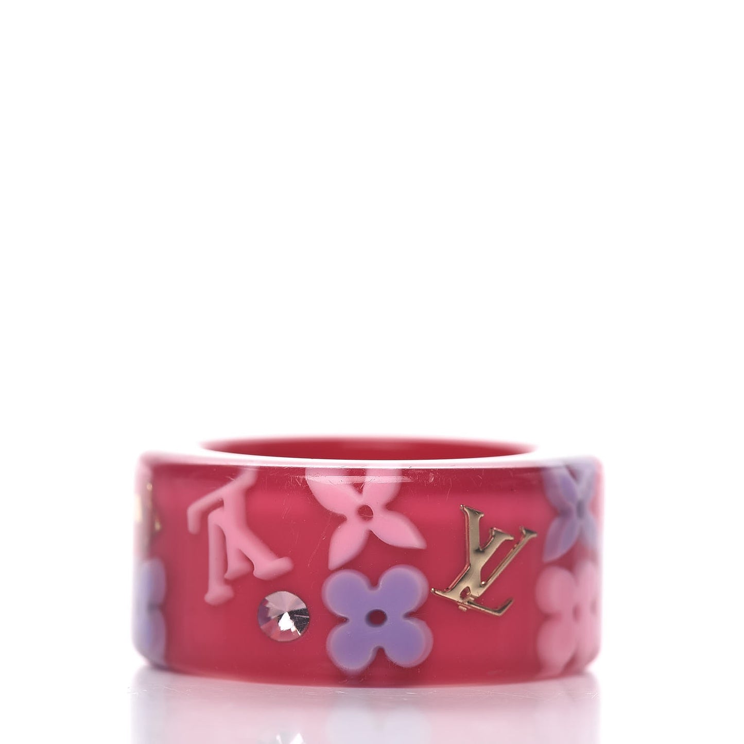 Resin Monogram Farandole Ring L Framboise