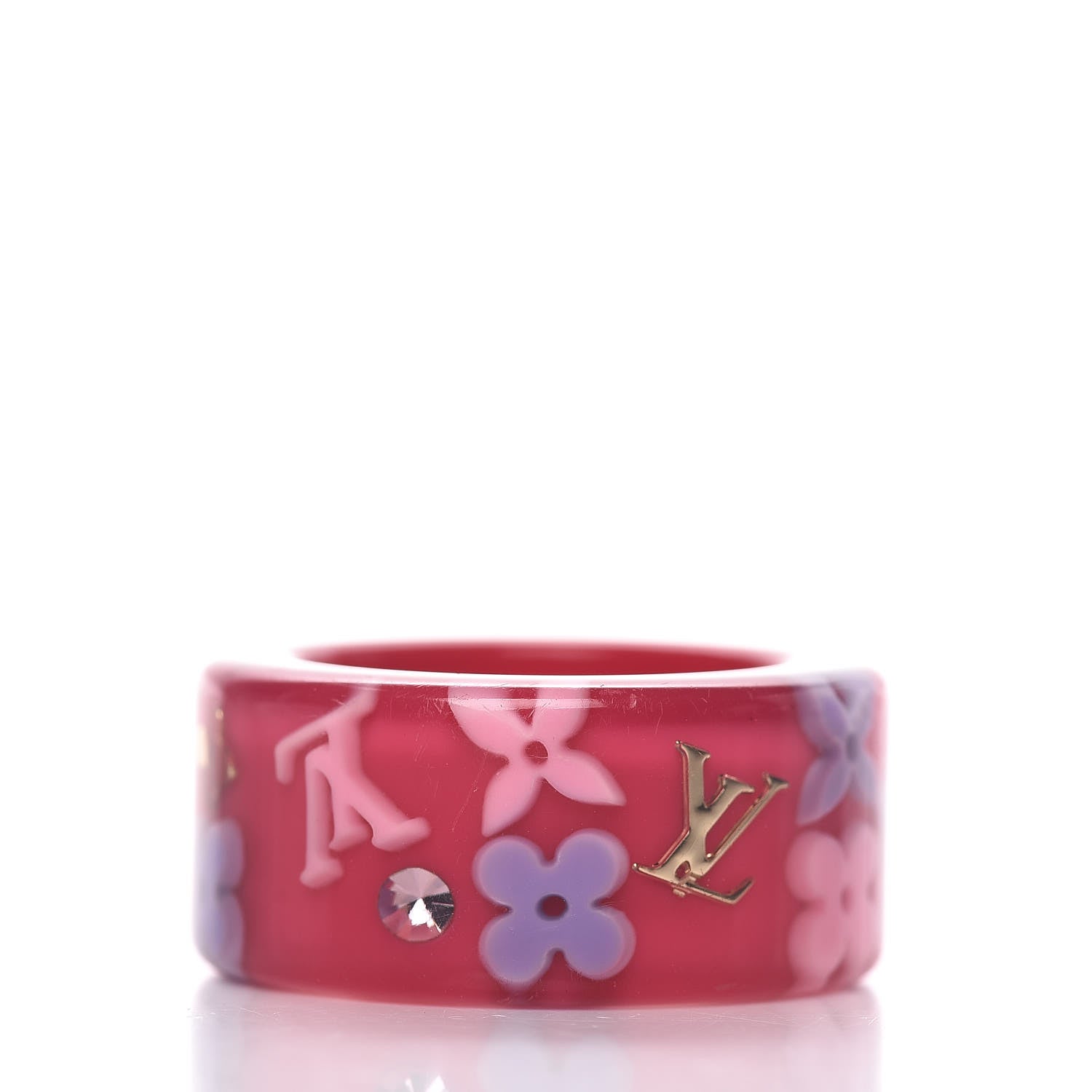 Louis Vuitton Resin Monogram Farandole Ring L Framboise 3 of 4