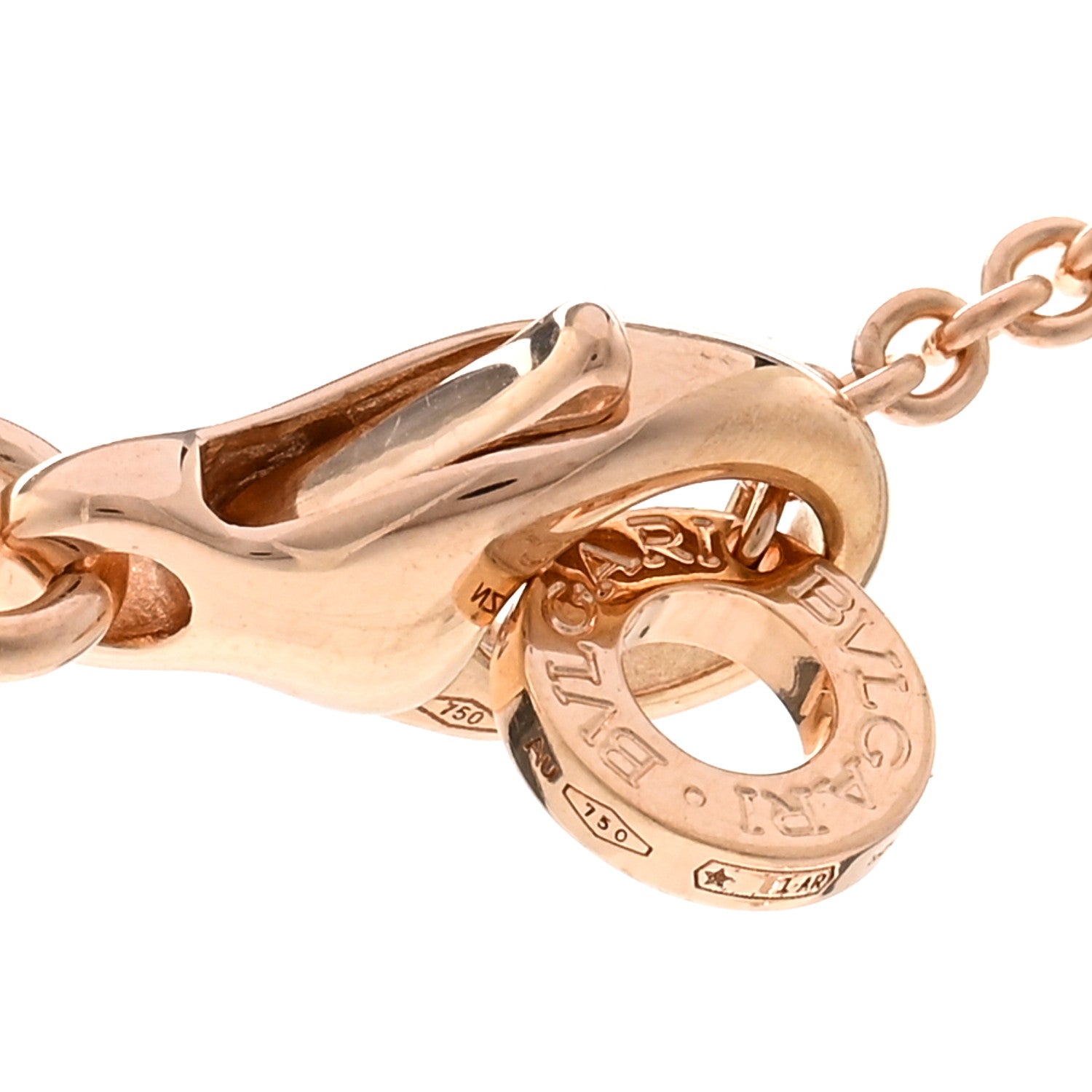 Bulgari 18K Rose Gold Diamond Black Onyx Mother of Pearl BVLGARI BVLGARI Pendant Necklace 4 of 6
