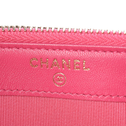 Chanel Lambskin Chevron Quilted Small Clutch With Chain Pink 12 of 13