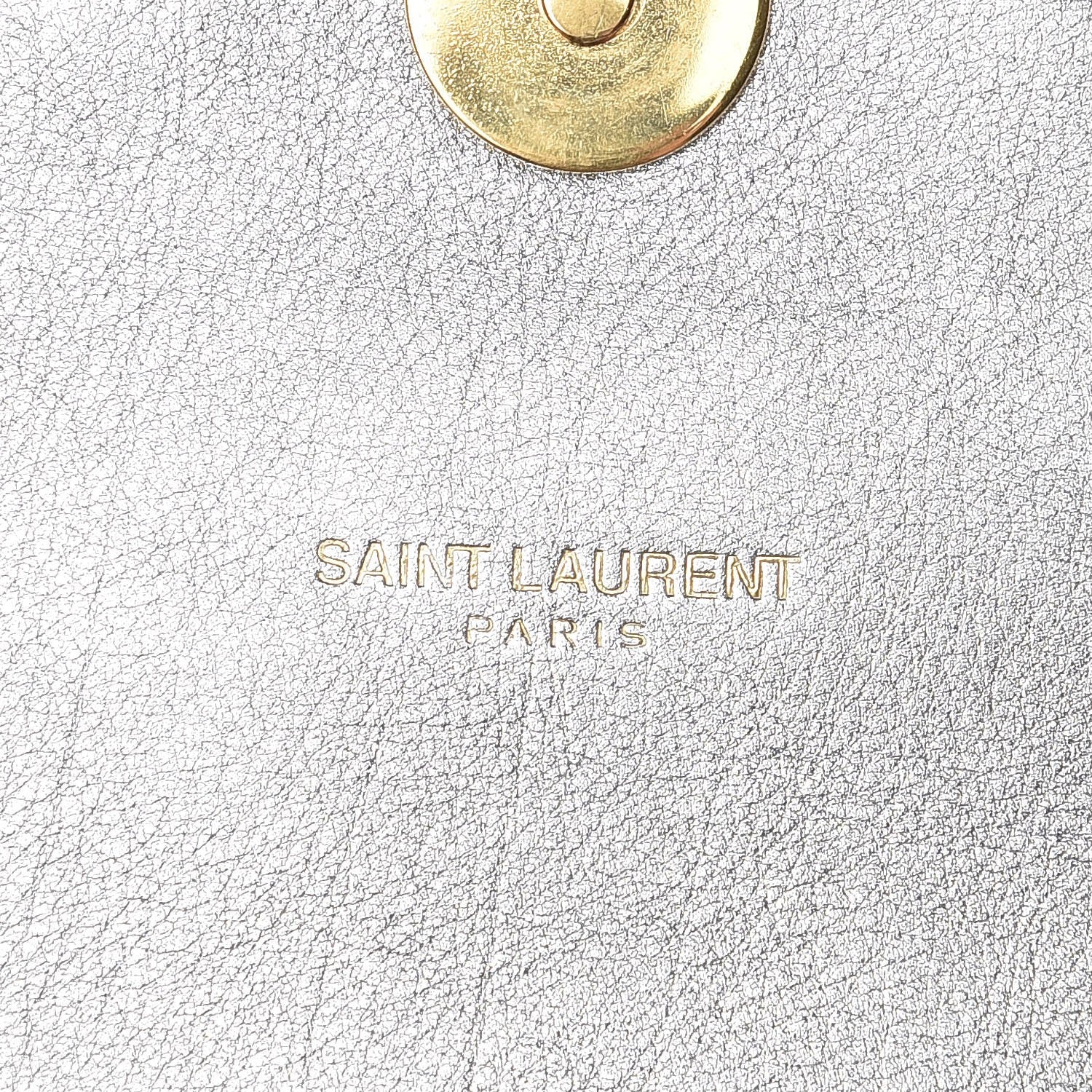 Saint Laurent Metallic Calfskin Matelasse Medium Monogram Satchel Silver 8 of 9