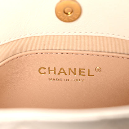 Chanel Shiny Crumpled Calfskin Quilted Small Wavy CC Hobo White 6 of 11