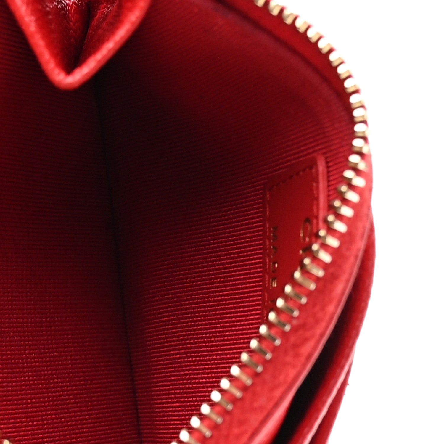 Chanel Caviar Quilted CC Zip Card Holder Red 5 of 8