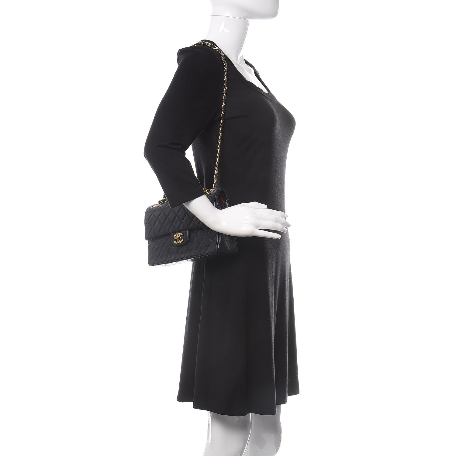 Chanel Lambskin Quilted Small Double Flap Navy 2 of 14