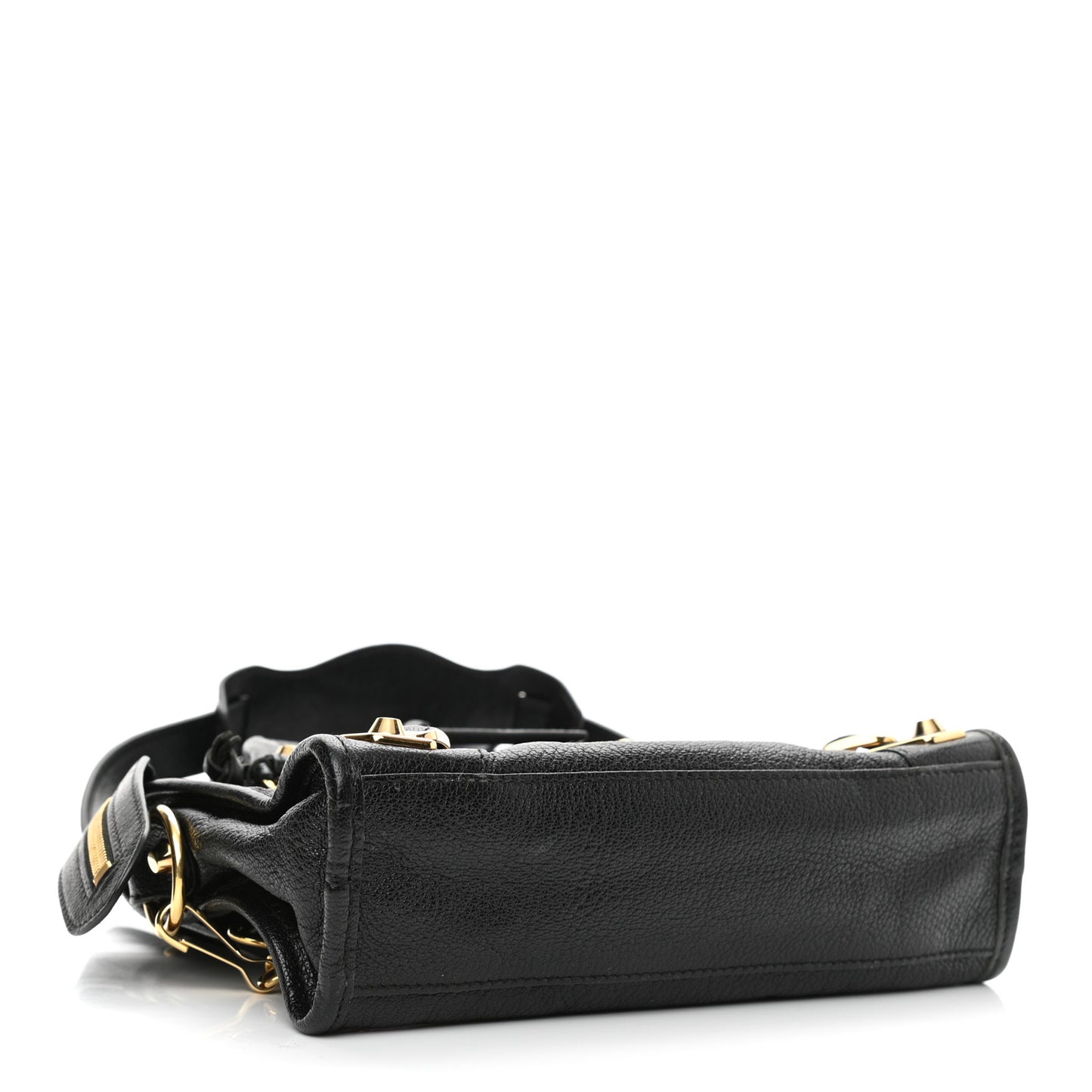 Chevre Gold Metallic Edge Hardware Mini City Black