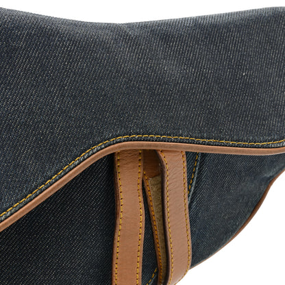 Christian Dior Denim Calfskin Saddle Bag Blue 13 of 16