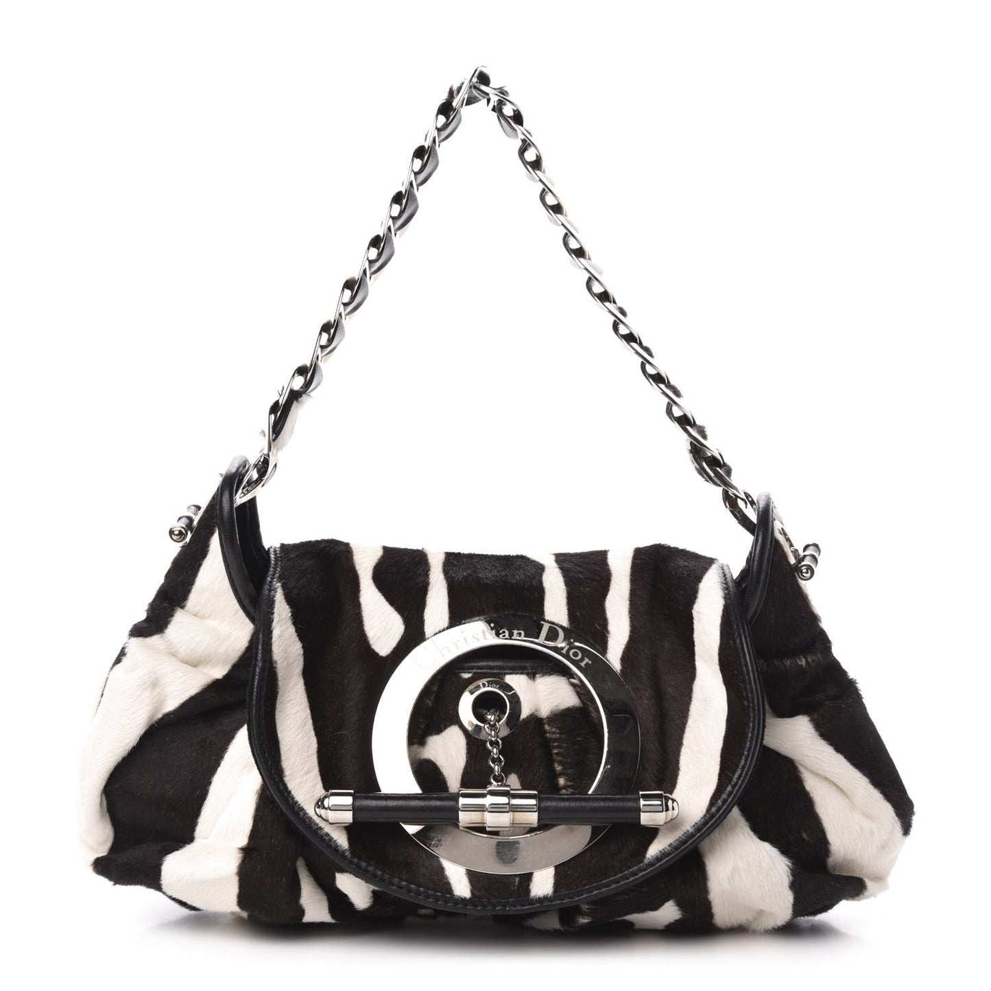 Pony Hair Zebra Print Jazzclub Shoulder Bag