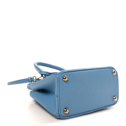 Prada Saffiano Lux Micro Galleria Double Zip Tote Turchese 4 of 9