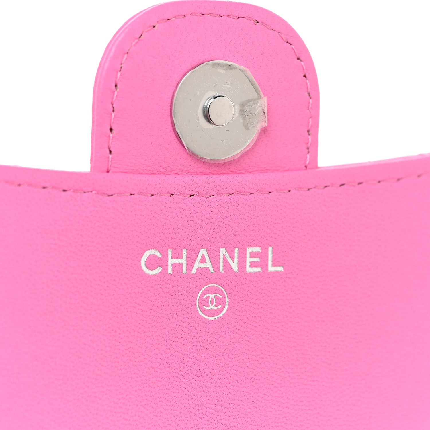 Chanel Lambskin Quilted Flap Phone Holder With Chain Neon Pink 7 of 11
