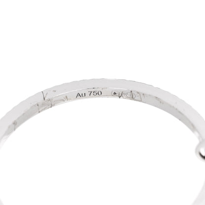 Gucci 18K White Gold Diamond Running G Charm Ring 54 6.75 6 of 7