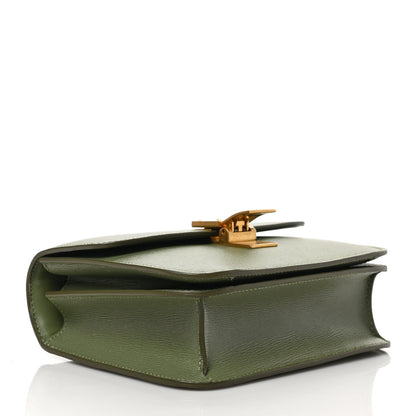 Celine Liege Calfskin Teen Classic Box Flap Bag Light Khaki 4 of 10