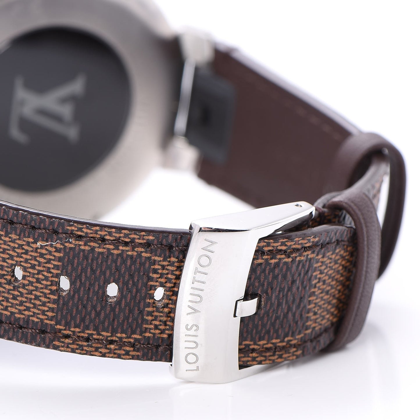 Stainless Steel Damier Ebene Tambour Horizon 42mm Smartwatch