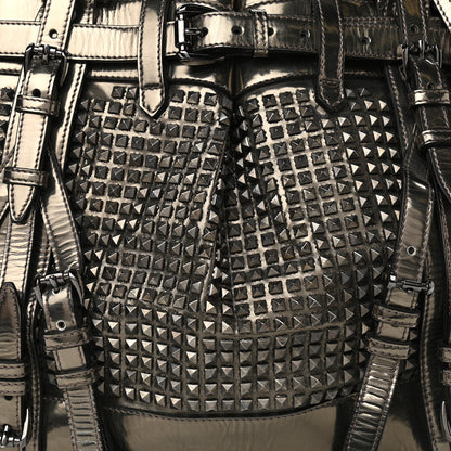 Burberry Metallic Patent Studded Rowan Pewter 9 of 13