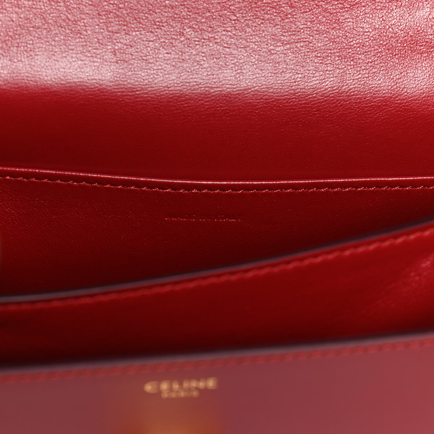 Celine Box Calfskin Teen Classic Box Flap Bag Red 6 of 9