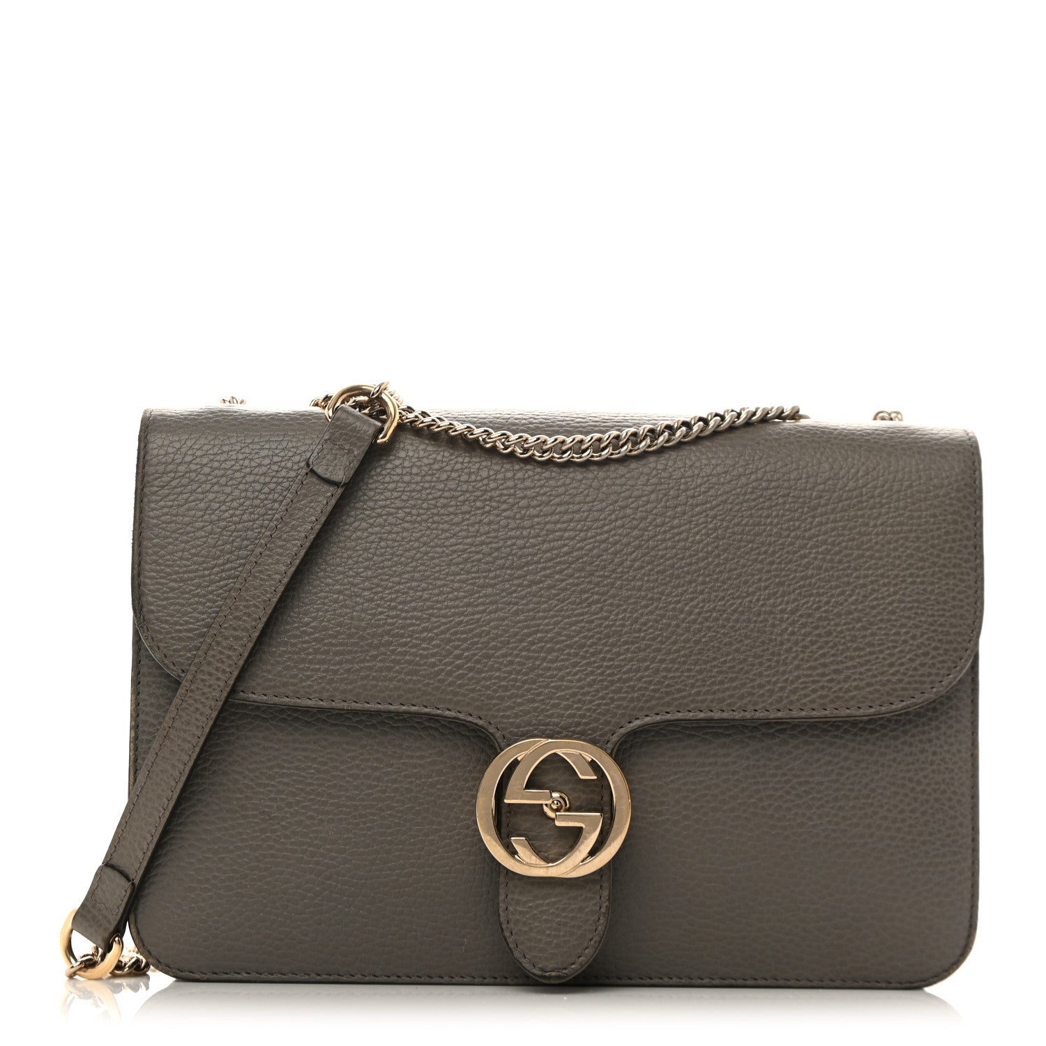 Gucci Dollar Calfskin Interlocking G Shoulder Bag Loess 1 of 13
