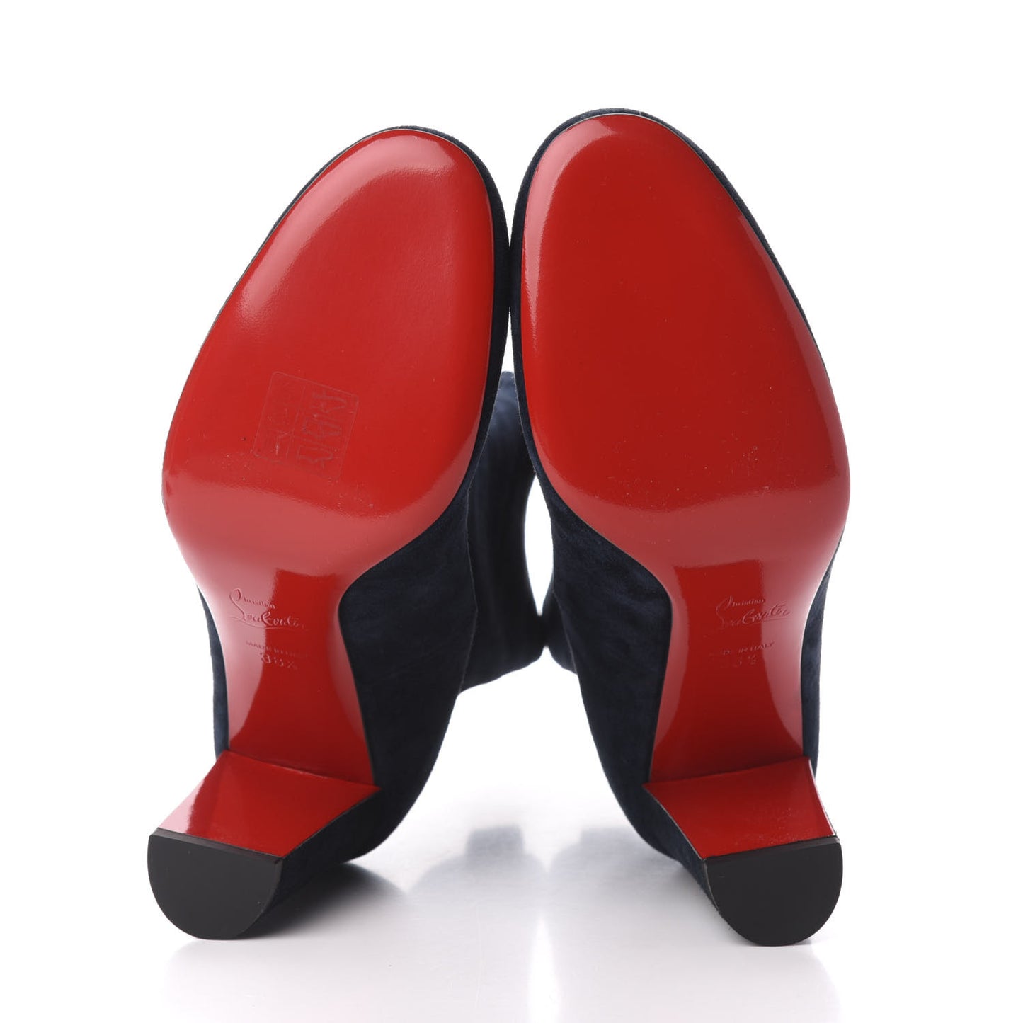 Veau Velours Stretch Gena 85 Bootie 38.5 Navy