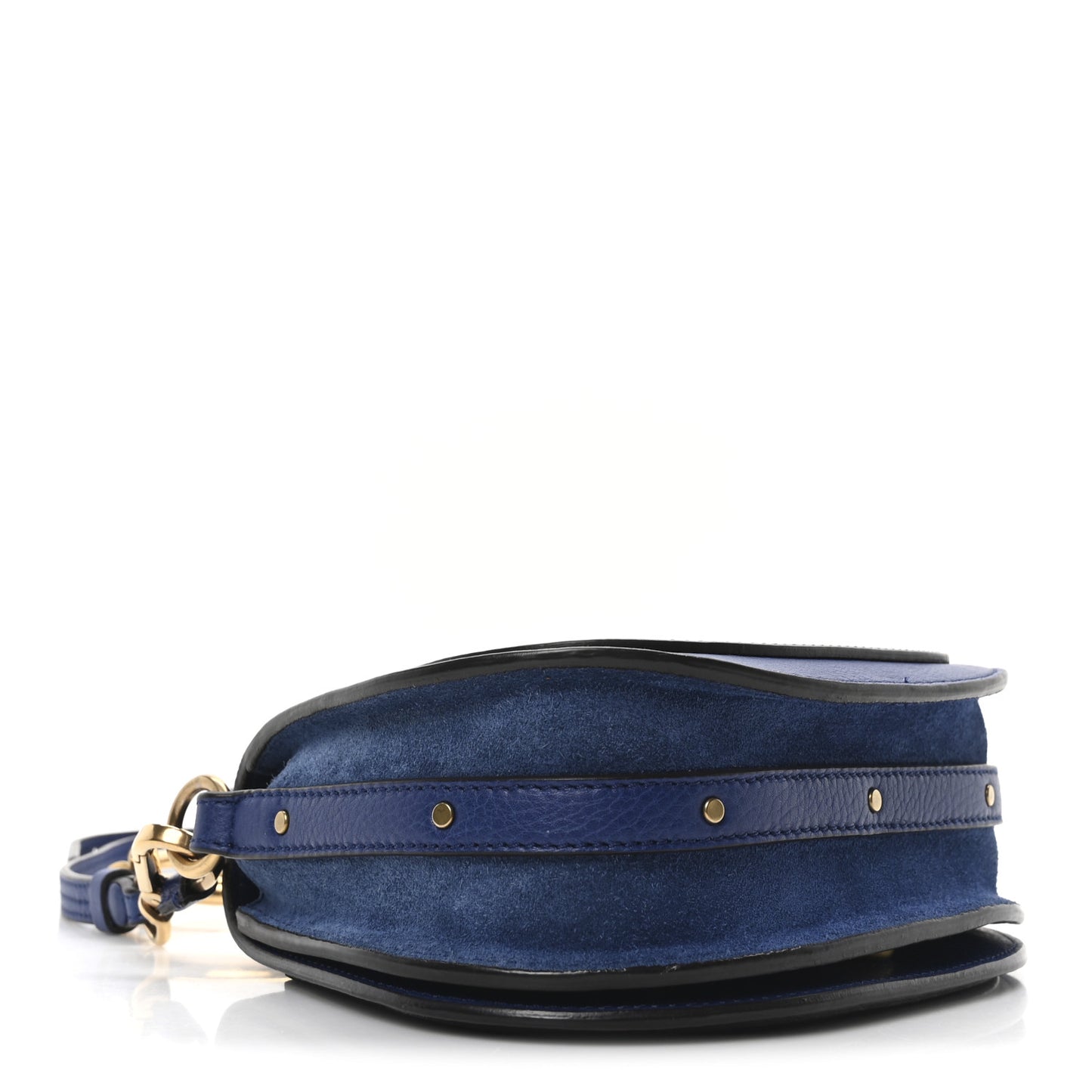 Calfskin Suede Small Nile Bracelet Bag Majesty Blue