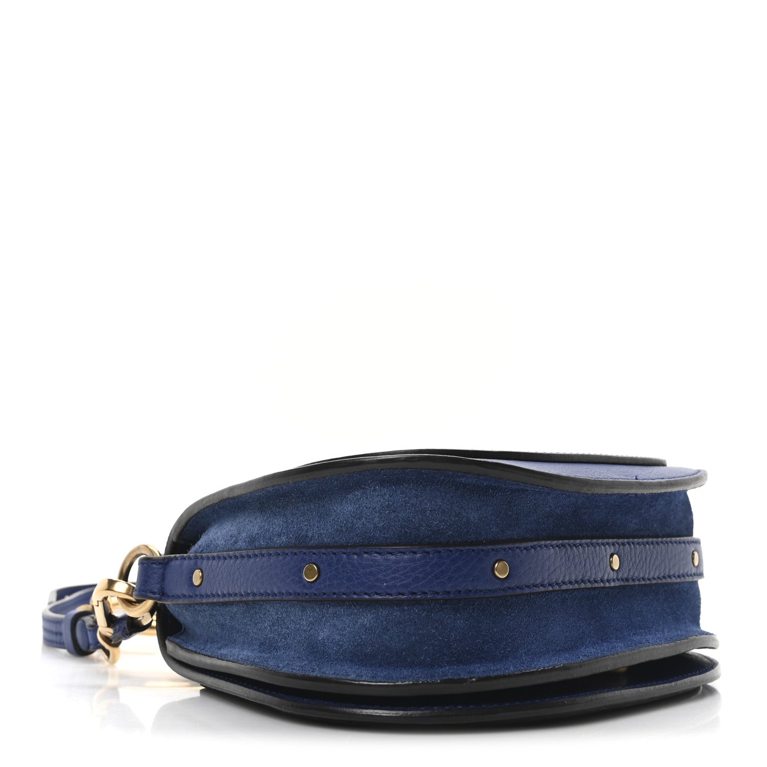 Chloe Calfskin Suede Small Nile Bracelet Bag Majesty Blue 4 of 10