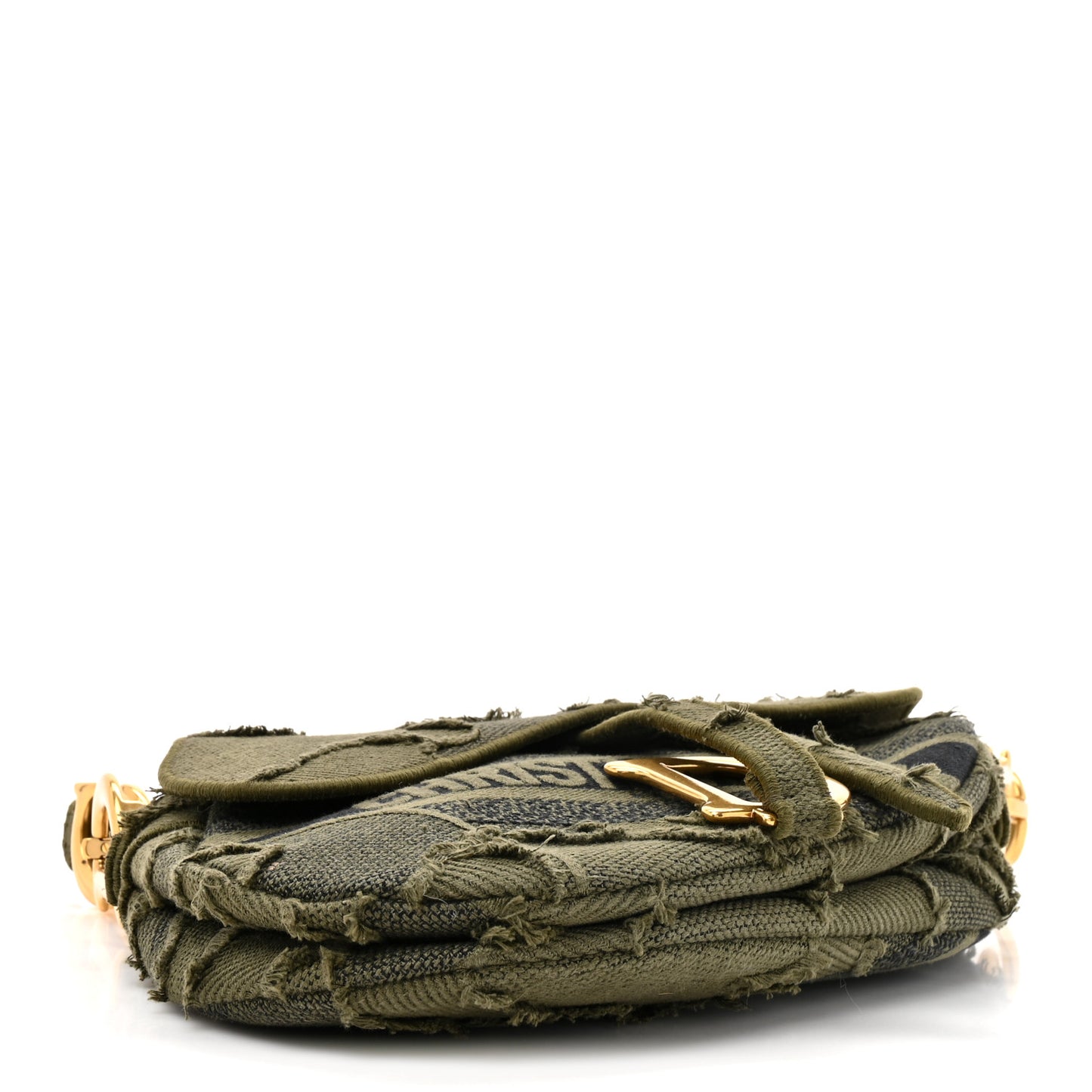 Canvas Embroidered Camouflage Saddle Bag Green