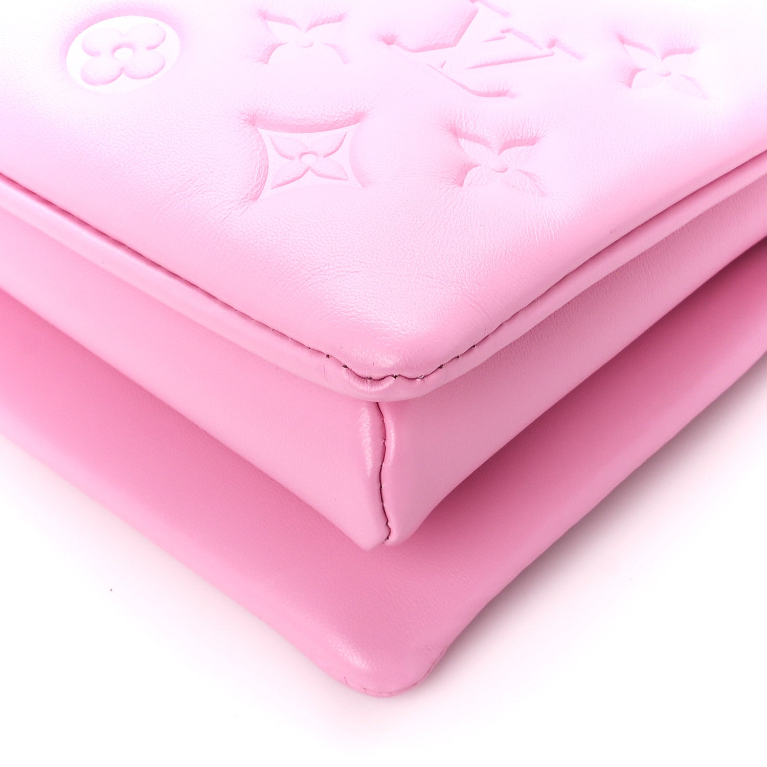 Louis Vuitton LOUIS VUITTON Lambskin Embossed Monogram Coussin PM Rose Bonbon 11 of 11