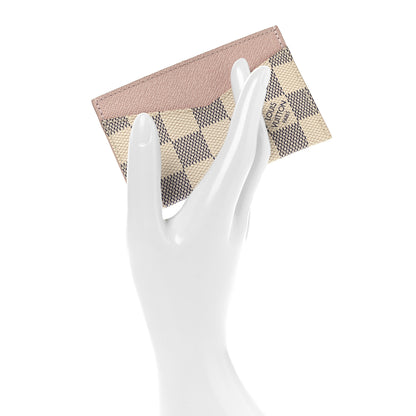 Louis Vuitton Damier Azur Daily Card Holder Rose Ballerine 2 of 8