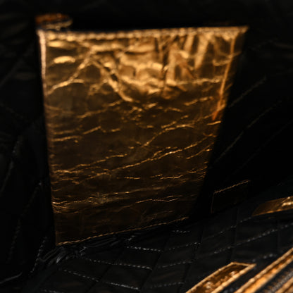 Chanel Metallic Lambskin Medium Je Ne Suis Pas En Solde Pouch Clutch Gold 5 of 8
