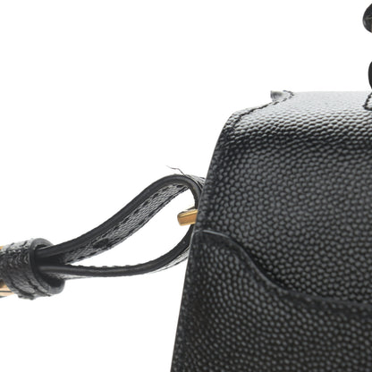Saint Laurent Grain de Poudre Mini Classic Monogram Cassandra Top Handle Black 12 of 14