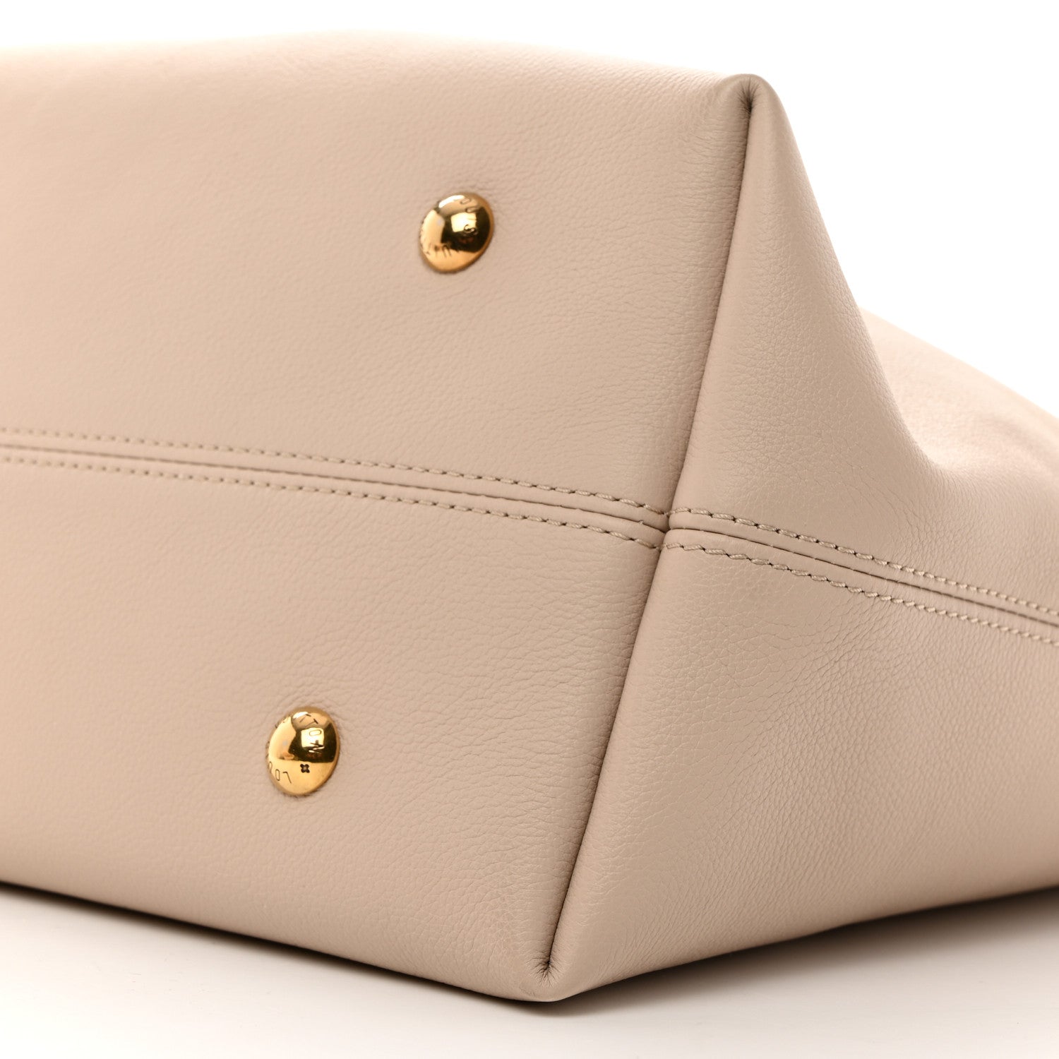 Louis Vuitton LOUIS VUITTON Grained Calfskin Low Key Hobo MM Limestone 11 of 11