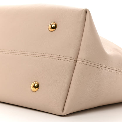 Louis Vuitton LOUIS VUITTON Grained Calfskin Low Key Hobo MM Limestone 11 of 11