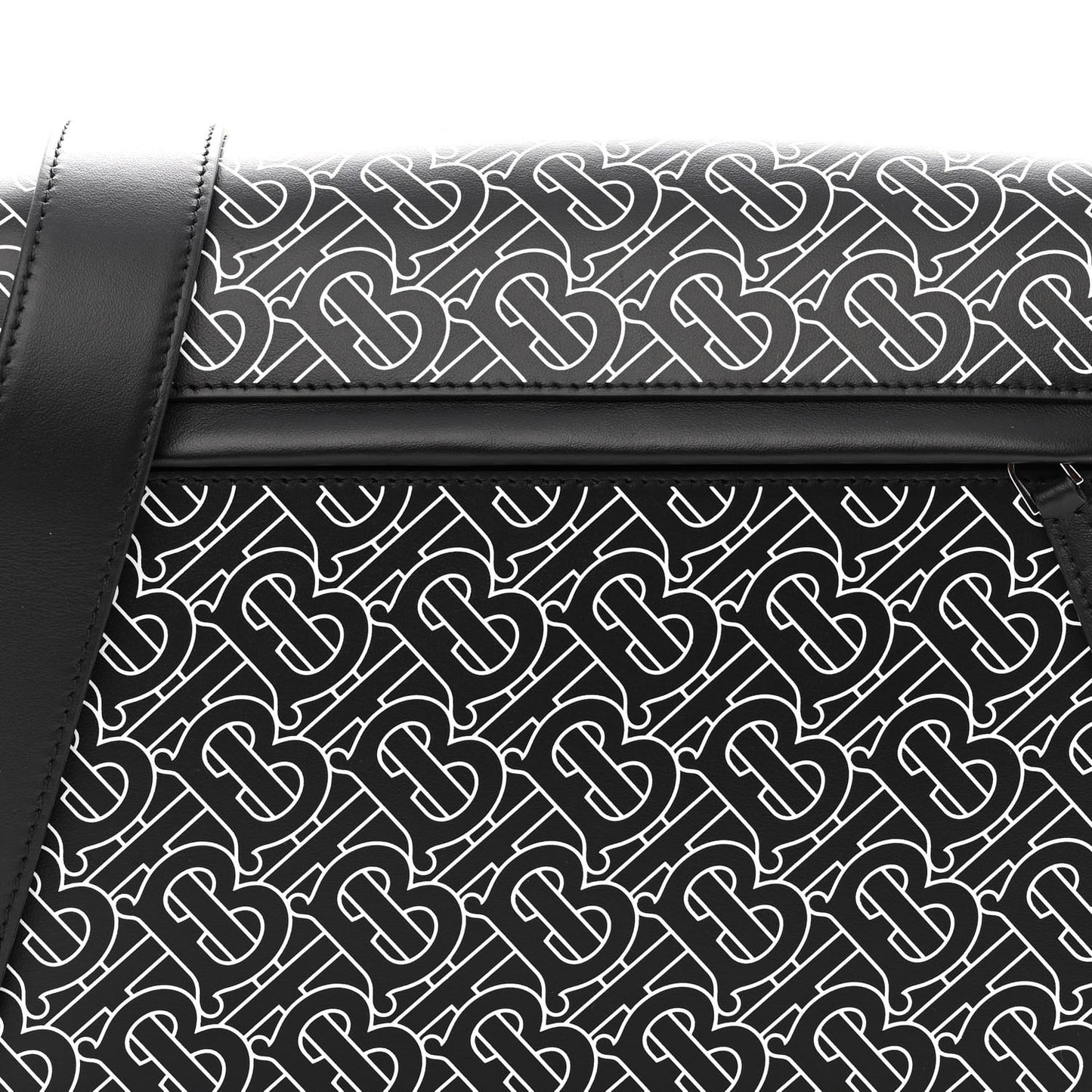 Calfskin Monogram TB Print Messenger Bag Black White