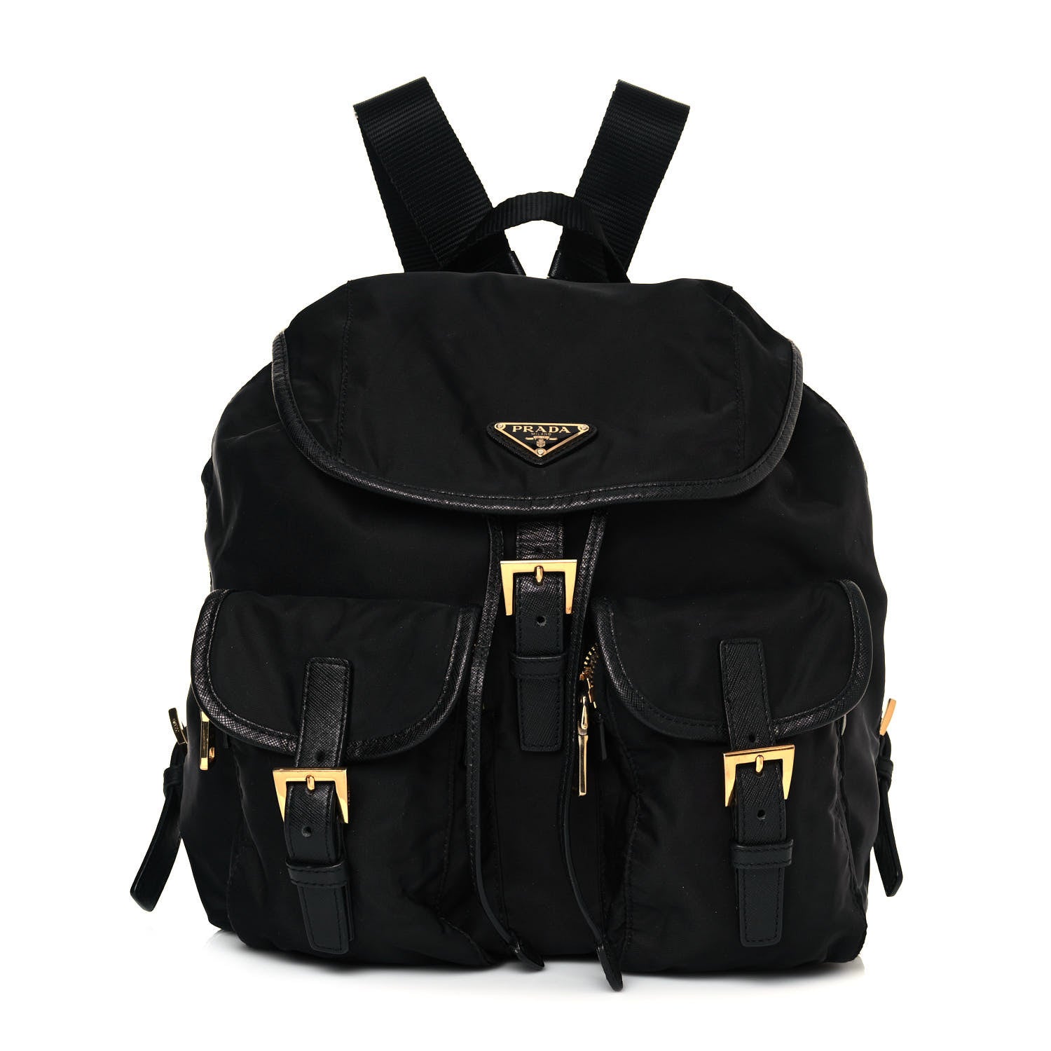 Prada Nylon Vela Saffiano Backpack Black 1 of 11