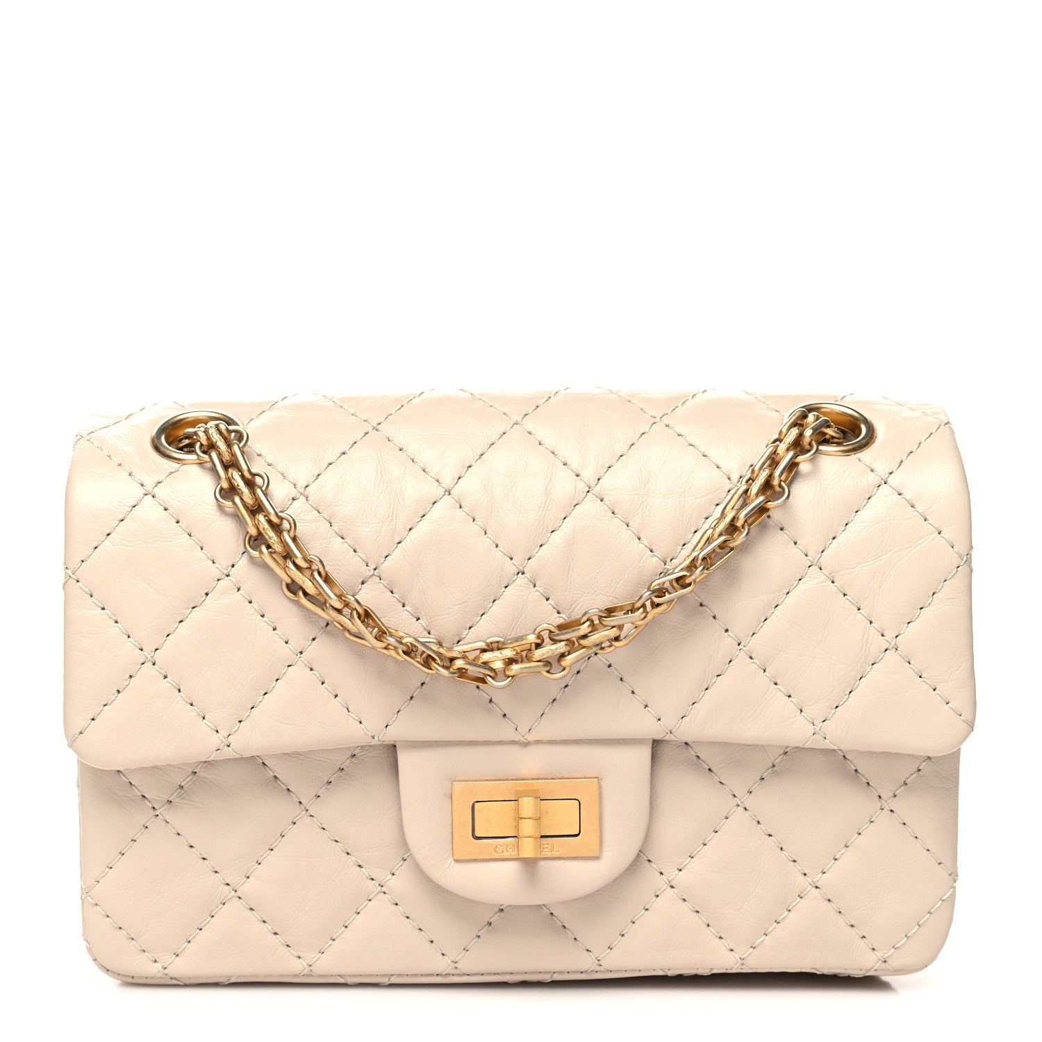 Chanel Aged Calfskin Quilted 2.55 Reissue Mini Flap Ecru 1 of 10