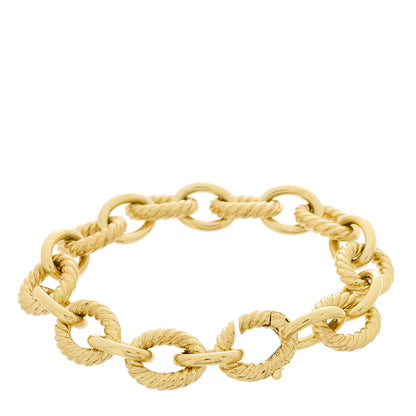 David Yurman 18K Yellow Gold 12mm Large Oval Link Bracelet 2 of 5