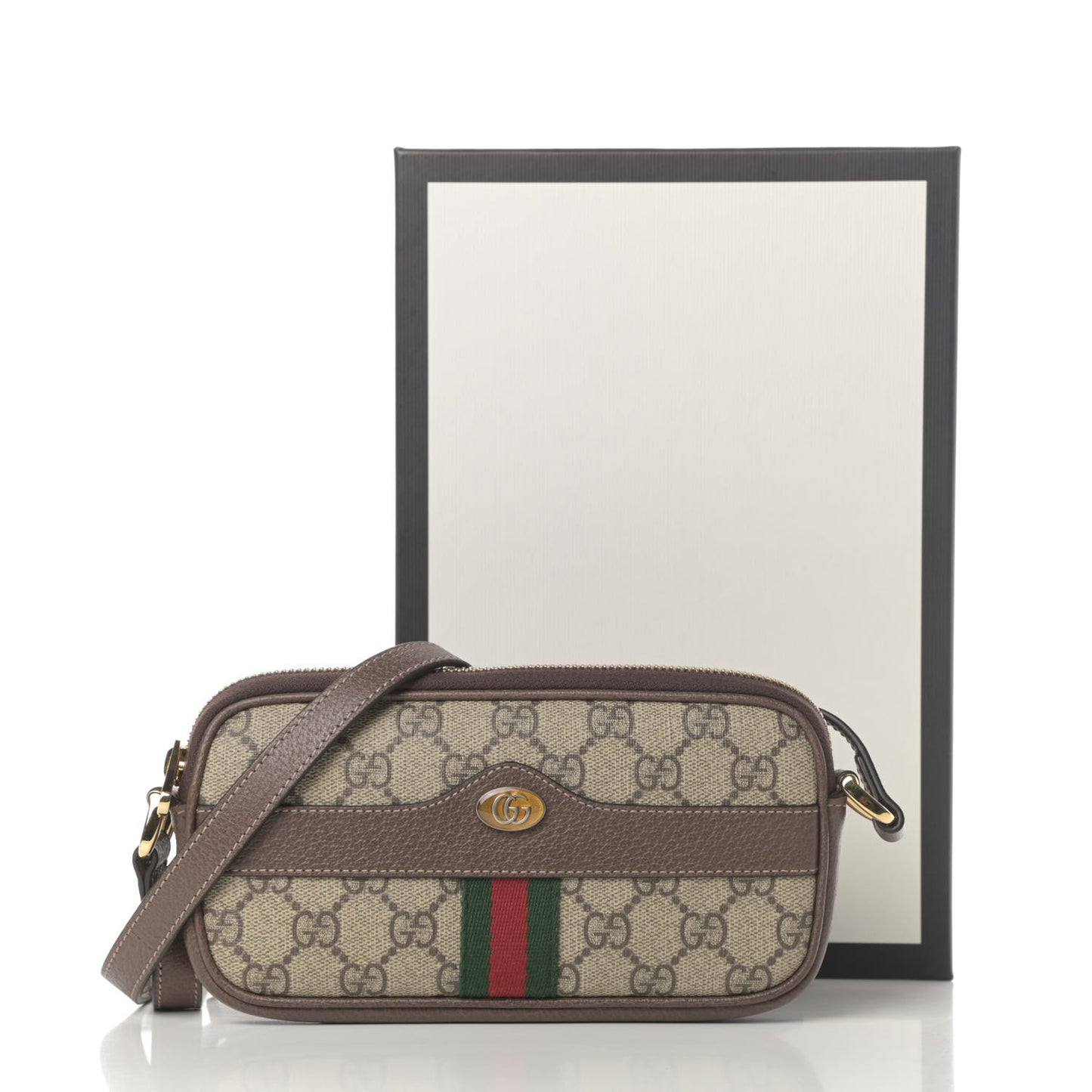 GG Supreme Monogram Web Mini Ophidia GG Bag Brown