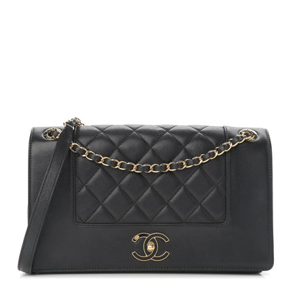 Chanel Sheepskin Quilted Vintage Mademoiselle Flap Black 1 of 12
