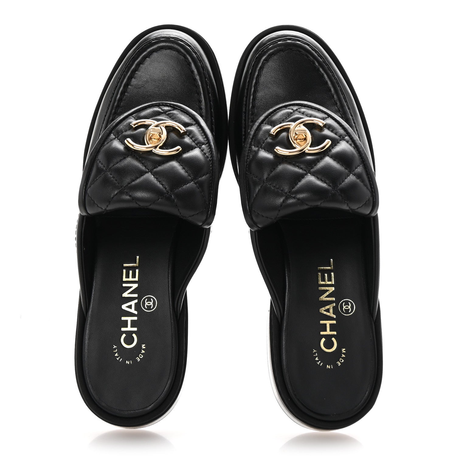 Chanel Lambskin Quilted CC Turnlock Mules 36 Black 2 of 10