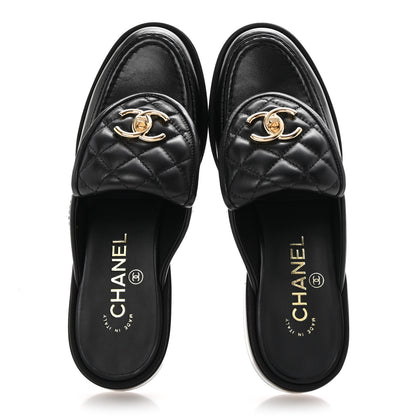 Chanel Lambskin Quilted CC Turnlock Mules 36 Black 2 of 10