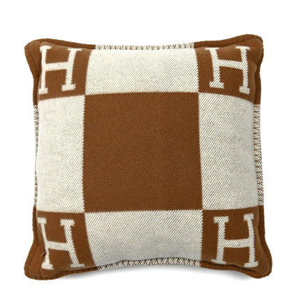 Hermes Wool Cashmere Avalon Pillow PM Ecru Camel 2 of 3